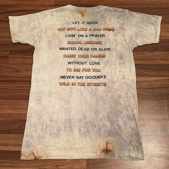 VTG 80’s Bon Jovi “Let It Rock” Single Stitch Shirt, Size: X/Large - Picture 5 of 8